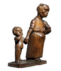 子供と働く女性（オークウッド）