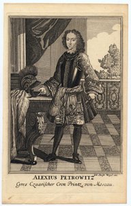 ロシアのアレクセイ・ペトロヴィチ（1690-1718）の肖像（アレクシス・ペトロヴィチ・ロマノフ） - Wiegel, Christoph (1654-1725) - 1710 - 銅版画 - 31,2x19,7 - 個人蔵 作： Christoph Weigel