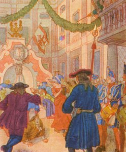 ヴァインブルンネンと牛（カラーリトグラフ） 作： Christophe (1856 1945)