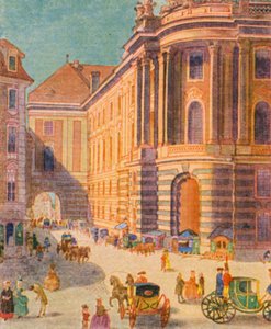 ウィーン・バロック建築（カラーリトグラフ） 作： Christophe (1856 1945)
