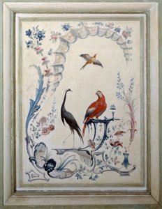 シャン・シュル・マルヌのシャトーの大きな居間の鳥の標識。クリストフ・ユエ（1700-1759）による絵画