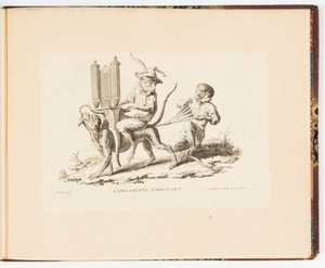巡回オルガニスト、サルのおふざけ、またはサルに代表される人間のさまざまな行動 作： Christophe Huet