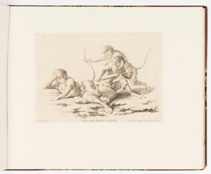 プレート 7、Le Lavement Donné (与えられた浣腸)、サルのおふざけまたはサルによって表される人間の生活のさまざまな行動
