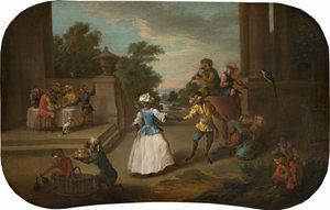 シンジェリー：ダンス、c。 1739年。 作： Christophe Huet