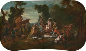 シンジェリー：ピクニック、c。 1739年。 作： Christophe Huet