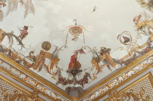 The Grande Singerie、詳細、1735年頃（壁画） 作： Christophe Huet