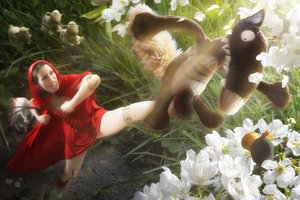 赤ずきんがオオカミを蹴る 作： Christophe Kiciak