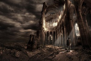 廃墟となった大聖堂の男 作： Christophe Kiciak