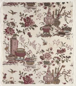 木版印刷された綿の断片、c。 1780年。 作： Christophe Philippe Oberkampf