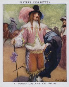 1640-50年の若き勇士（カラーリトグラフ 作： Christopher (after) Clark