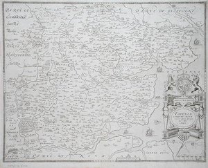 ウィリアム・ウェブが刻んだエセックスの地図、1645年発行（彫刻） 作： Christopher (after) Saxton