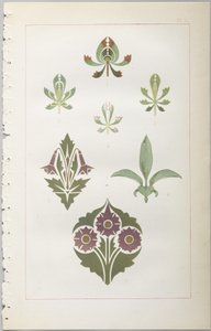 装飾デザインの芸術：付録付き、花が開く日の時間を示す、Day＆Son、ロンドン、1862年発行 作： Christopher Dresser