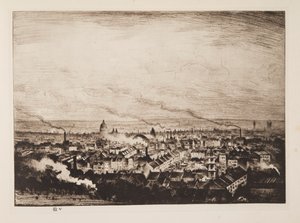 国会議事堂からロンドン、パブ。 1923年。 作： Christopher Richard Wynne Nevinson