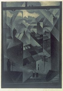 オフィスウィンドウから、1918年（メゾチント） 作： Christopher Richard Wynne Nevinson