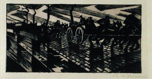 イーペルへの道のり 作： Christopher Richard Wynne Nevinson