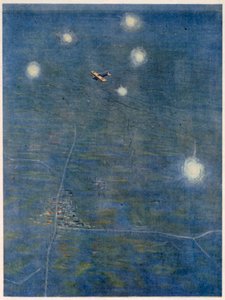 1918年の西部戦線の続き、前線のイギリス人アーティストによる線上の作品 作： Christopher Richard Wynne Nevinson