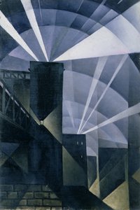 チャリングクロスの最初のサーチライト 作： Christopher Richard Wynne Nevinson