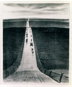 1918年、アラスからバポームへの道 作： Christopher Richard Wynne Nevinson