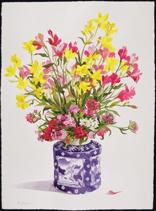 中国の瓶（WC）の花 作： Christopher Ryland