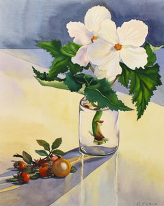 ホワイトベゴニアとローズヒップ 作： Christopher Ryland