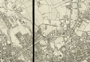 ペントンヴィル周辺の詳細（1824年に実際に測量されたロンドンの地図より 作： Christopher and John (fl.1821 40) Greenwood