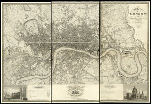 1824年に実際に行われた調査によるロンドンの地図 作： Christopher and John (fl.1821 40) Greenwood