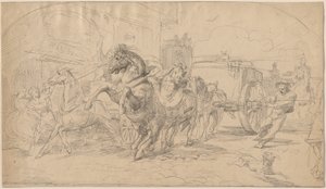 暴走馬車 作： Circle of Eugène Delacroix