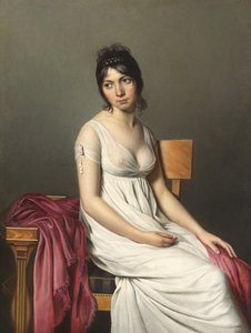 若い女性の肖像画 作： Circle of Jacques Louis David