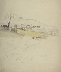 町のはずれにある炭鉱の眺め、1840～49 年。 作： Circle of John Ruskin.