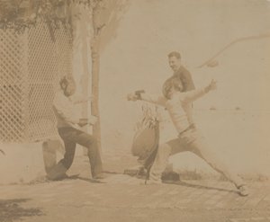 エドモンド クイン フェンシング、1880 年代、1880 年代。 作： Circle of Thomas Eakins.
