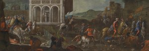 トルコ人から都市を守るシエナの聖カタリナ 作： circle of Vittore Carpaccio
