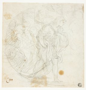 聖書の未確認シーン（レクト）；スケッチ（裏面） 作： Ciro Ferri