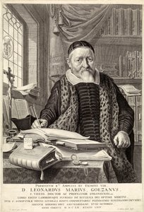 D. Leonardus Marius Goezanus、パブ。 1654年の彫刻。 作： Claes Corneliszoon Moeyaert