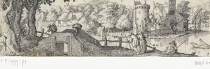 城の眺め アムステルダムとその周辺の職業と顔 (シリーズ タイトル) 作： Claes Jansz. Visscher (II) (attributed to)