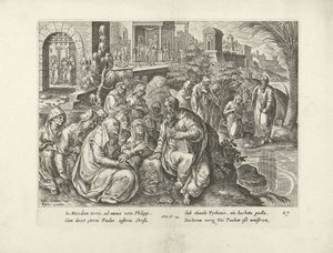 パウロはフィリピの女性たちを改宗させる 使徒たちの行為（シリーズタイトル） Acta Apostolorum (シリーズタイトル) 作： Claes Jansz. Visscher (II) (attributed to workshop of)