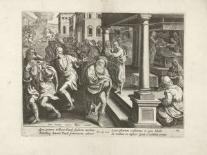 パウロはエペソで悪霊を追い出す 使徒たちの行為（シリーズタイトル） Acta Apostolorum (シリーズタイトル) 作： Claes Jansz. Visscher (II) (workshop of)