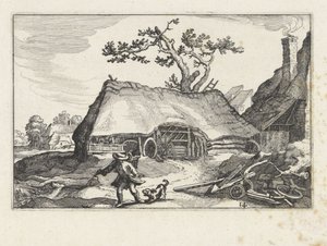 農場で吠える犬 田園風景（連載タイトル） 作： Claes Jansz. Visscher (II)
