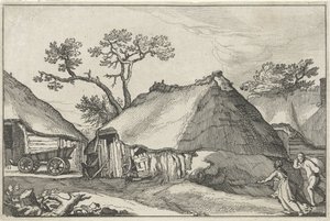 農場と庭のワゴン 田園風景（連載タイトル） 作： Claes Jansz. Visscher (II)