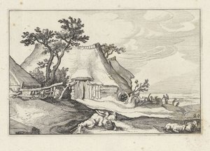 羊とヤギの農場と羊飼い 田園風景（連載タイトル） 作： Claes Jansz. Visscher (II)