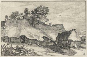 農場と小さな納屋 田園風景（連載タイトル） 作： Claes Jansz. Visscher (II)