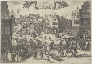 火薬反逆罪の共謀者の処刑、1606年 Supplicium de octo coniuratis sumtum in Britannia (オブジェクトのタイトル) 作： Claes Jansz. Visscher (II)