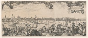IJ から見たアムステルダムの縦断 (右側) 作： Claes Jansz. Visscher (II)
