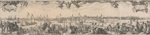 IJ から見たアムステルダムのプロファイル (2 つの部分からなる) 作： Claes Jansz. Visscher (II)