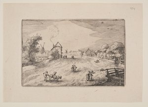 ハールレム周辺の景色から見たライデンへの道（Plaisante Plaetsen） 作： Claes Jansz. Visscher