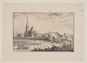ザントフォールト村、ハーレム近郊の景色から（プレザンテ・プラエッセン） 作： Claes Jansz. Visscher