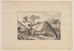 風景』より「2つの納屋、左の荷車 作： Claes Jansz. Visscher