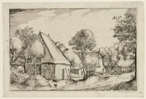 農場、カントリーハウス、素朴な村の絵（Praediorum villarum et rusticarum casularum icones）』から5枚目の「農場」。 作： Claes Jansz. Visscher II