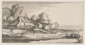 農場近くの手漕ぎボートから鴨を撮影（Playsante Lantschappenより） 作： Claes Jansz. Visscher II