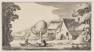風景』より「手漕ぎボートの農夫と女農夫 作： Claes Jansz. Visscher II