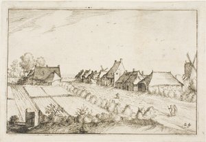 田園と道路、第24巻、農場、田舎の家、素朴な村の写真（Praediorum villarum et rusticarum casularum icones）より 作： Claes Jansz. Visscher II
